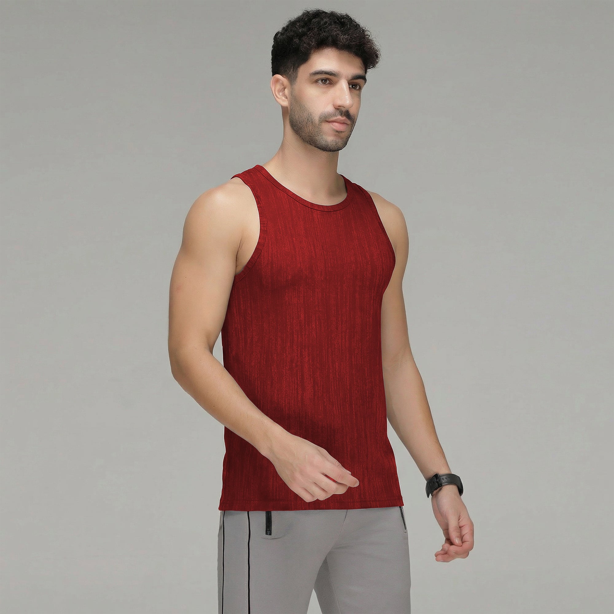 Sporto Men's InstaCool RD Self design Muscle Vest Anti odour and Moisture Wicking