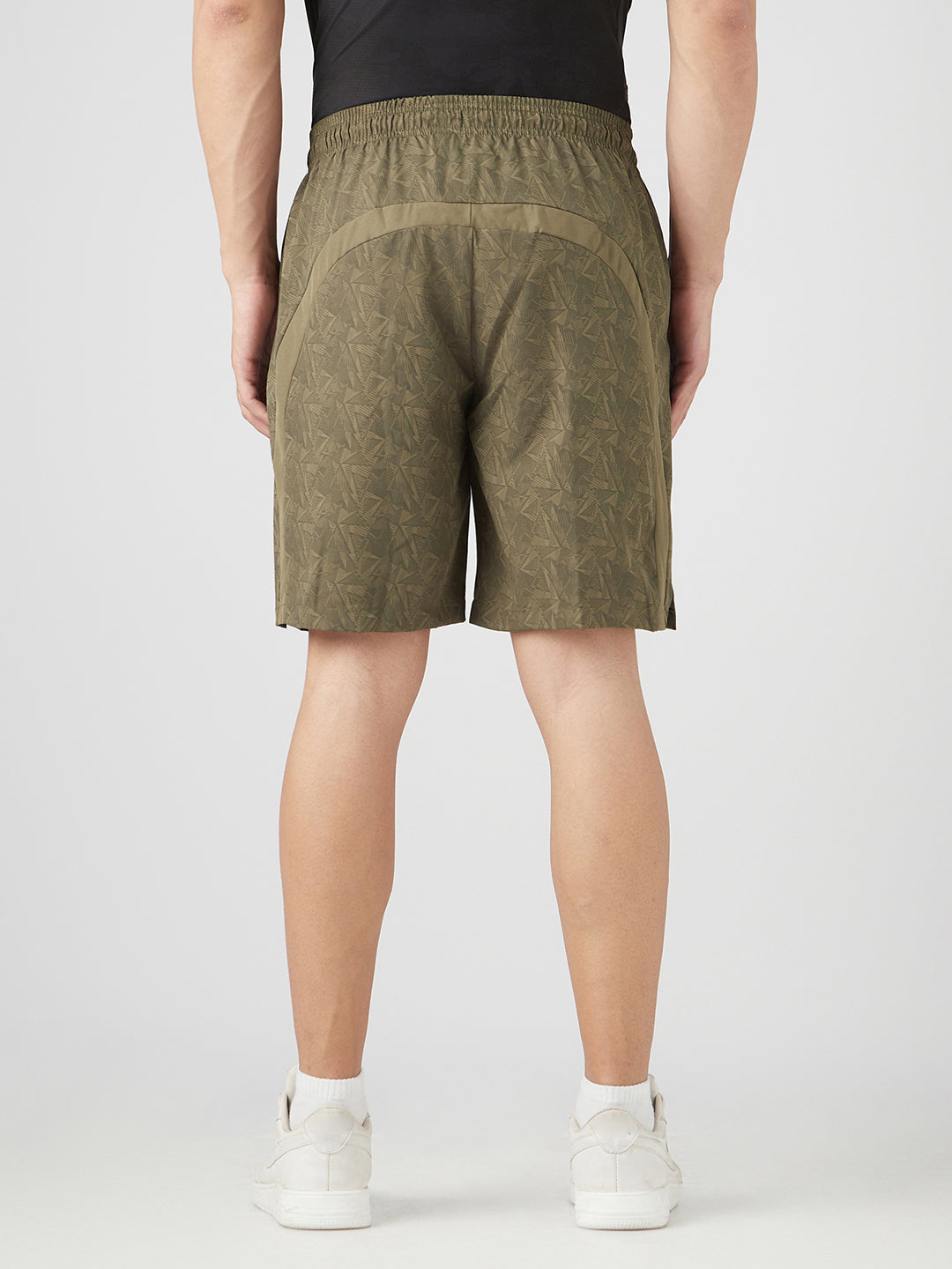 Sporto Men's Techno Printed Dry Fit Bermuda Short - Olive