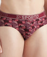 Sporto Men's Printed Spandex Brief Multicolour Pack of 3