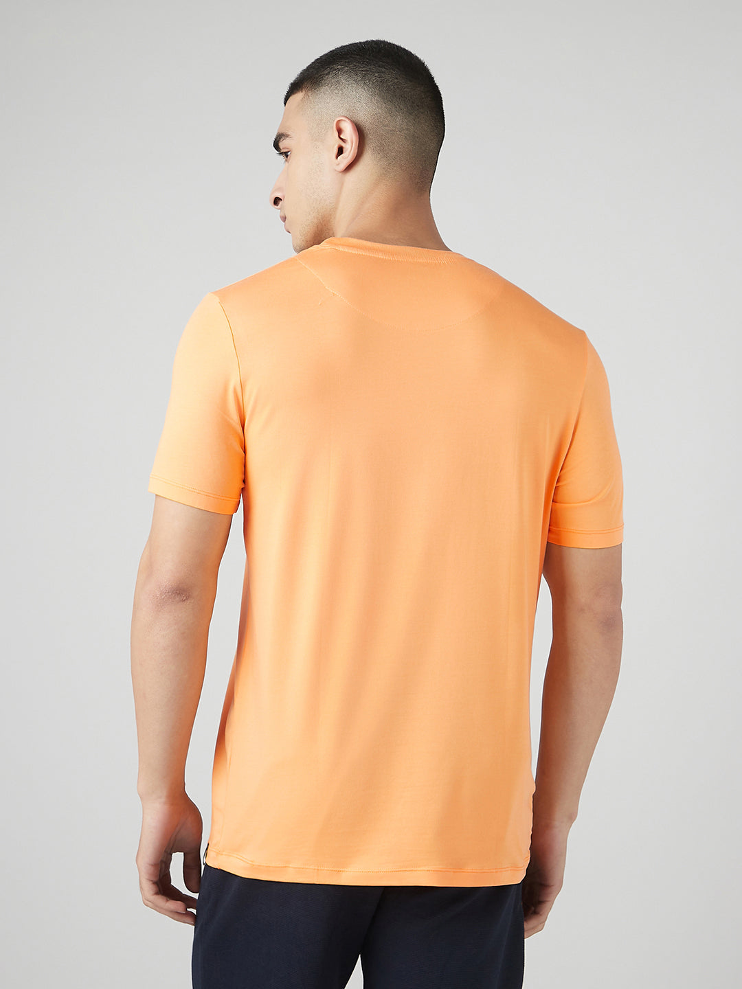 Sporto Men's Fluyid Cotton Round Neck T-shirt - Musk Melon