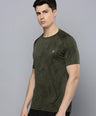 Sporto Men's Insta cool Printed Jersey Round Neck Tee - Olive