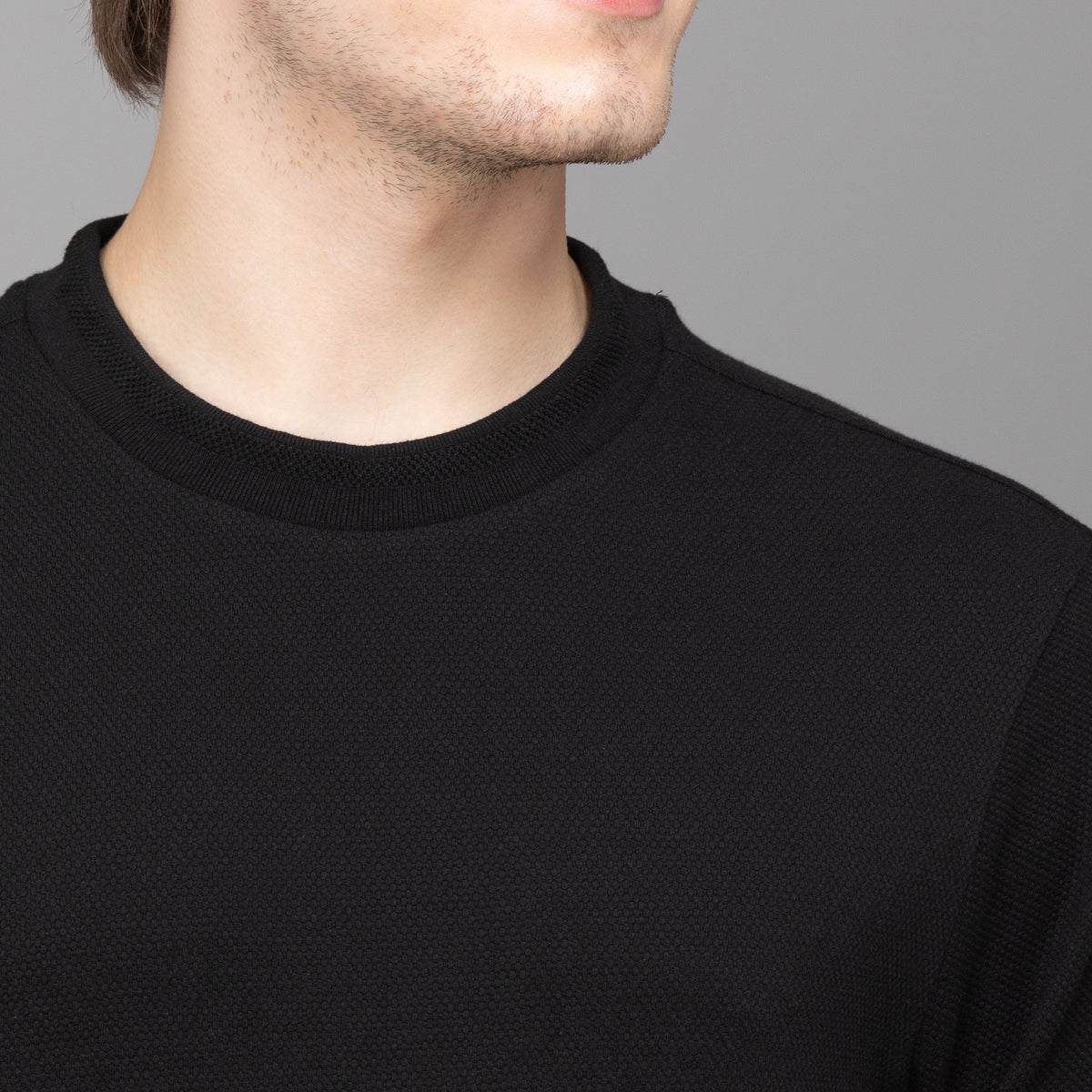 Sporto Men's Hexaknit Fullsleeve Black T-shirts