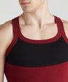 Sporto Men's  Cotton  Gym Vest with  Contrast  Panel Multicolour Pack of 3