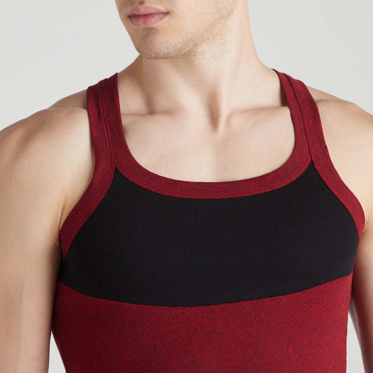 Sporto Men's  Cotton  Gym Vest with  Contrast  Panel Multicolour Pack of 3