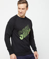 Sporto Crew Neck Printed Sweatshirt - Black