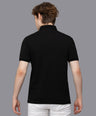 Sporto Men's Anti Wrinkle Popcorn Solid Polo Black T-shirt