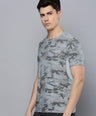 Sporto Men's Insta cool Printed Jersey Tee with Side Mesh - Grey