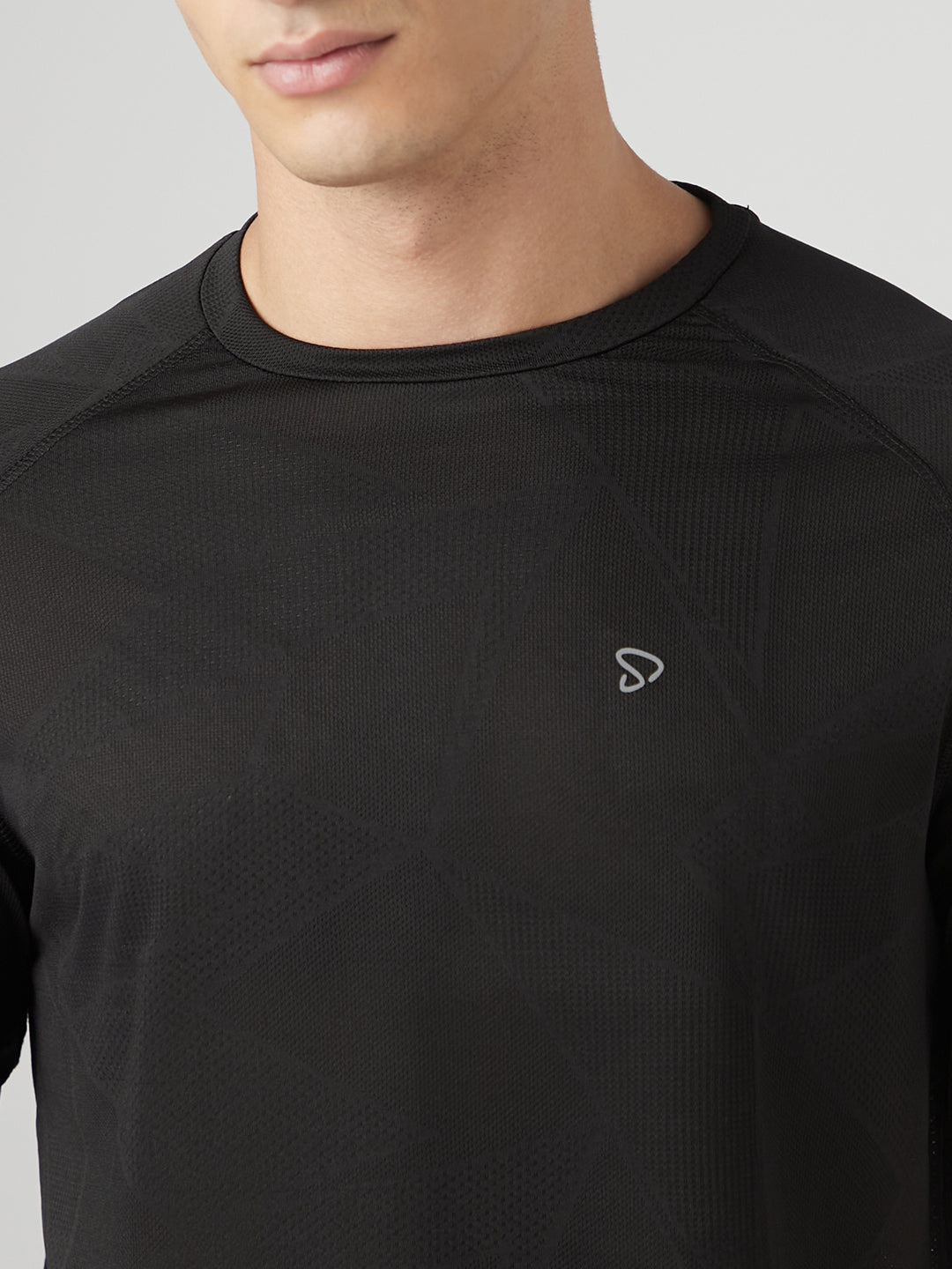 Instacool Printed Jersey Tee - Black
