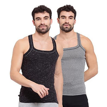 Sporto Men's 100% Cotton Gym Vest with Contrast Piping (Pack of 2) - Sporto by Macho