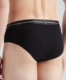 Sporto Metal Brief for Men | Cotton Spandex Mid-Rise Brief with Soft Shiny Waistband | Pack of 3 (Black, Navy & Charcoal)