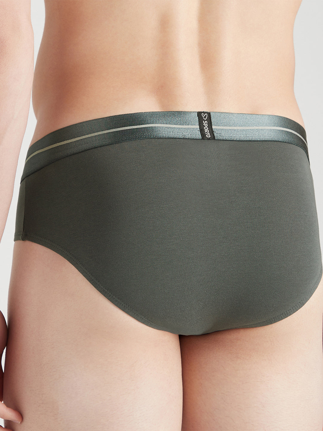 Sporto Metal Brief for Men | Cotton Spandex Mid-Rise Brief with Soft Shiny Waistband | Pack of 2 (Deep Green & Teal)