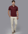 Sporto Men's Anti wrinkle and Light weight Solid  Burgundi  Polo T-shirt