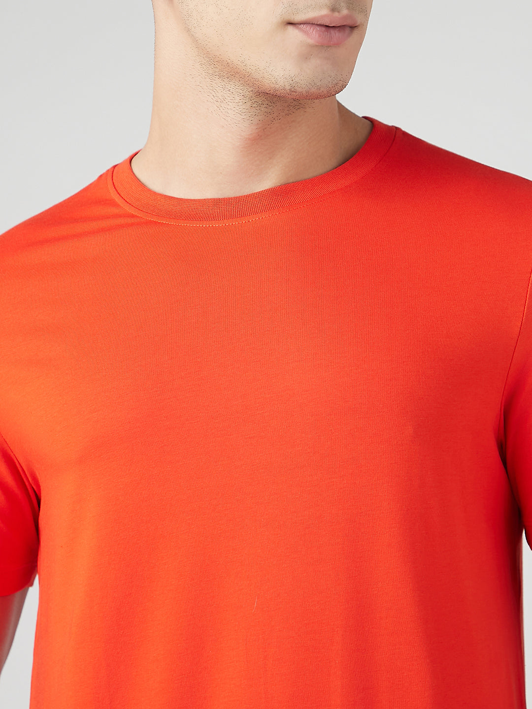 Sporto Men's Fluyid Cotton Round Neck T-shirt - Flame