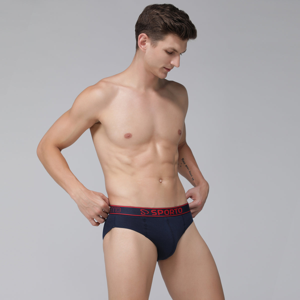 Sporto Men's Cotton Brief - Navy