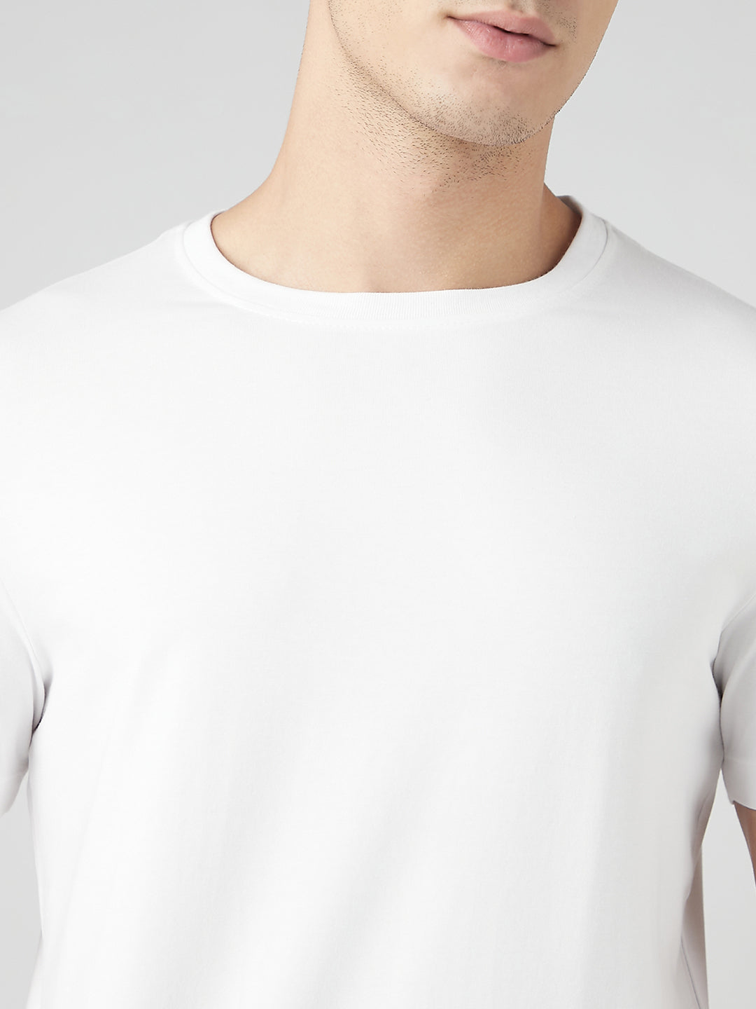 Sporto Men's Fluyid Cotton Round Neck T-shirt - White