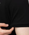 Sporto Men's Anti Wrinkle Popcorn Solid Polo Black T-shirt