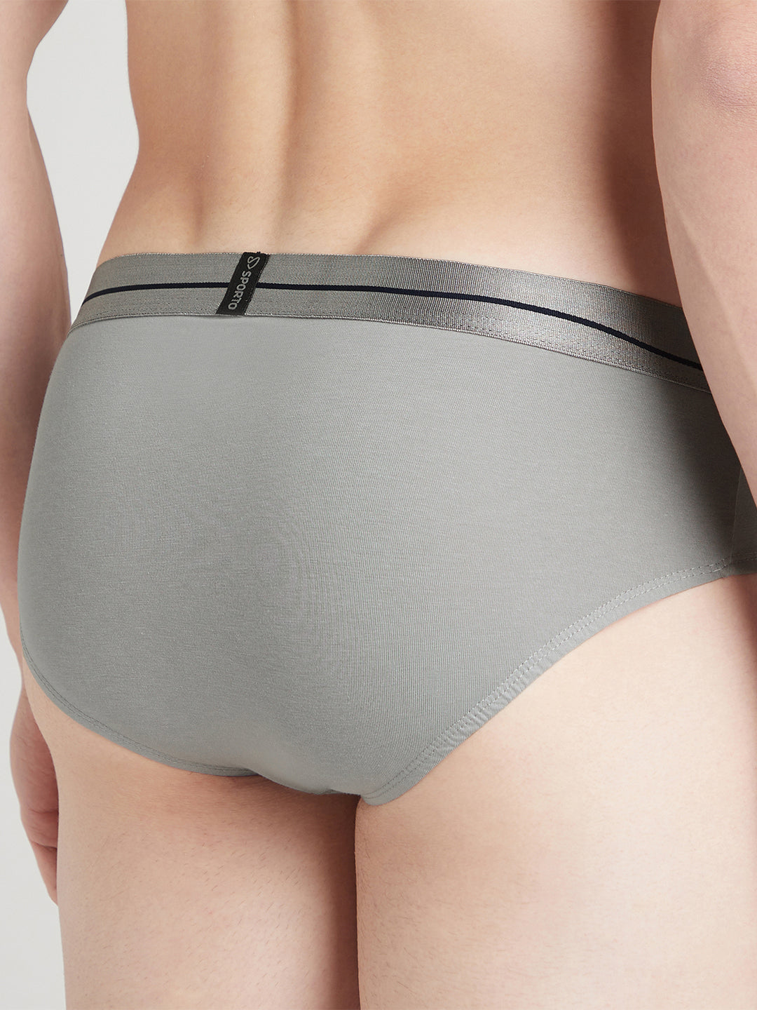 Sporto Metal Brief for Men | Cotton Spandex Mid-Rise Brief with Soft Shiny Waistband | Pack of 4 (Deep Green, Wine, Teal & Charcoal)
