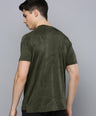Sporto Men's Insta cool Printed Jersey Round Neck Tee - Olive