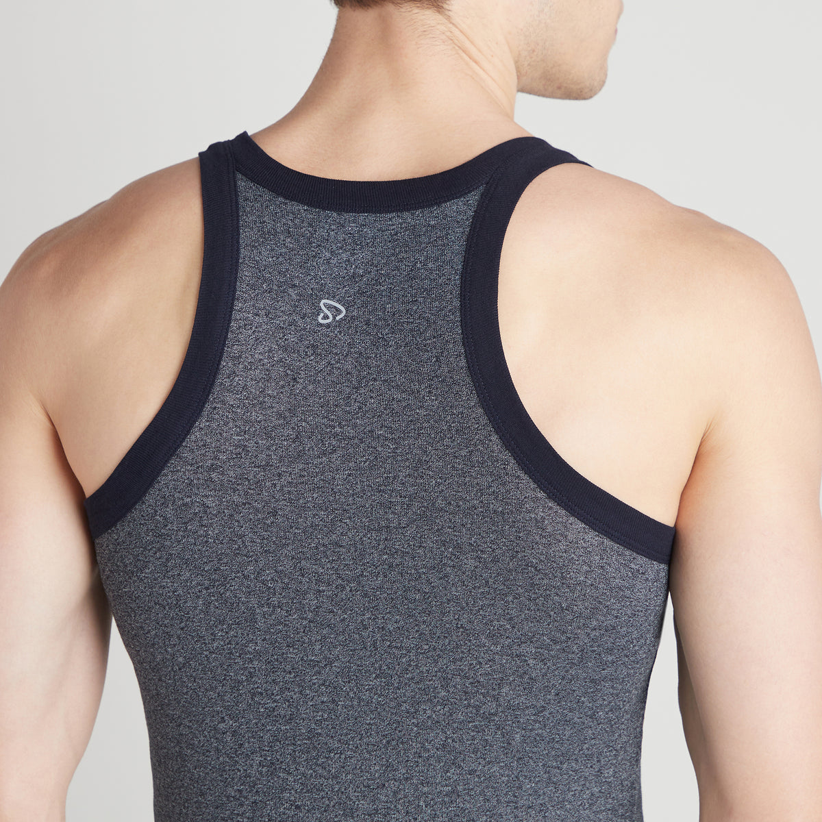 Men's Solid Gym Vest- Pack of 2 (Grey & blue)