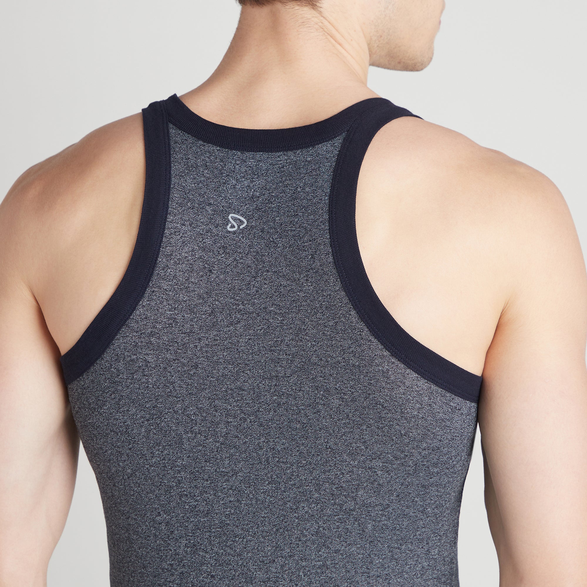 Men's Solid Gym Vest- Pack of 2 (Grey & blue)