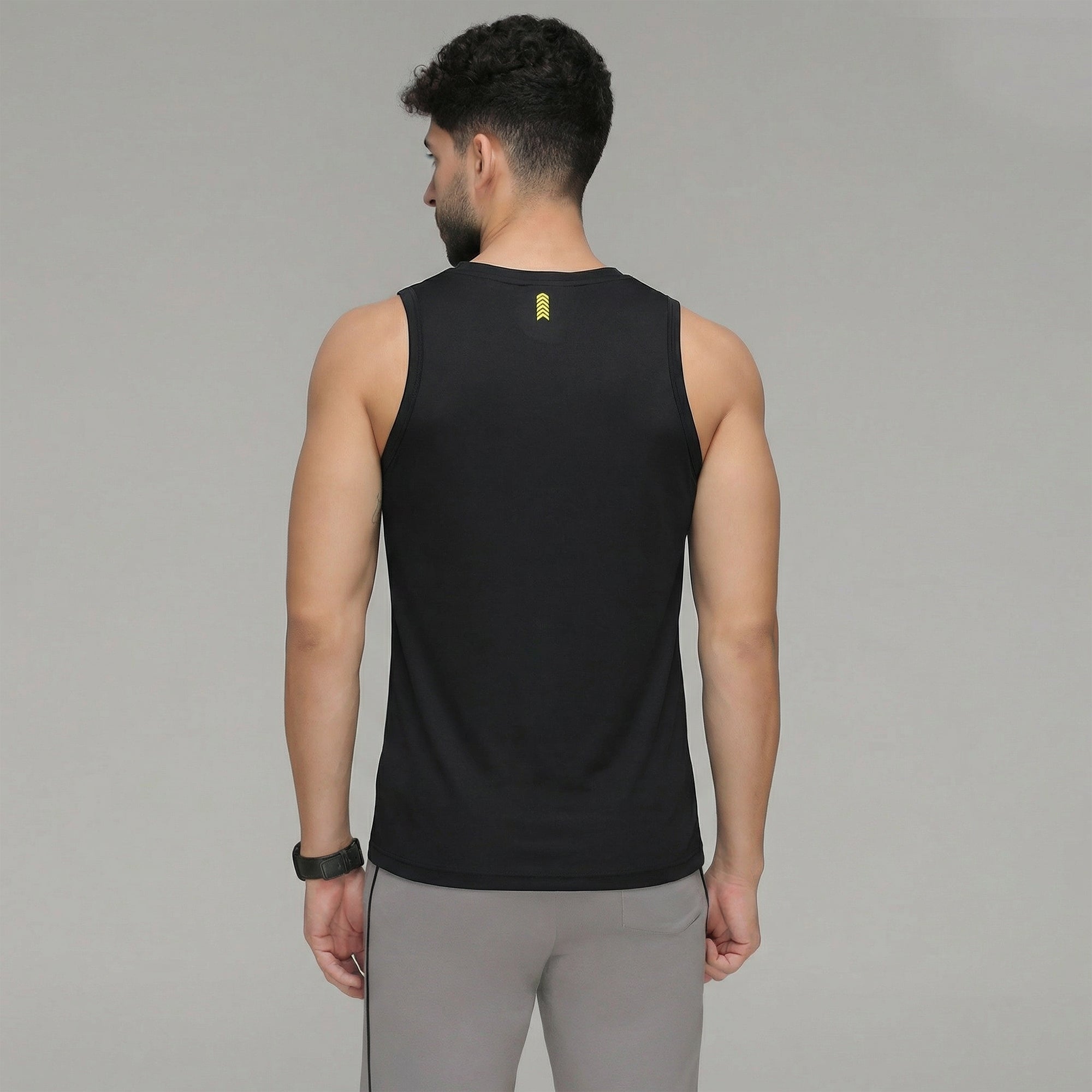 Sporto Men's InstaCool BLK  Solid Muscle Vest Anti odour and Moisture Wicking