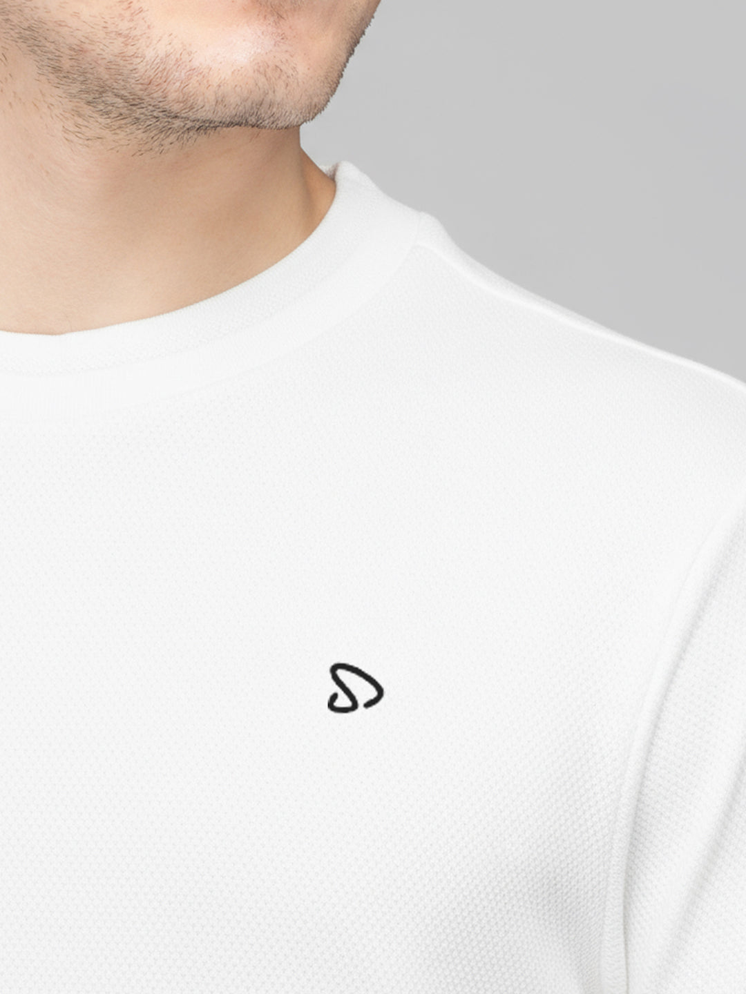 Sporto Men's Hexaknit Fullsleeve White T-shirts