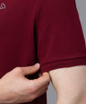 Sporto Men's Anti Wrinkle Popcorn Solid Red Wine Polo T-shirt