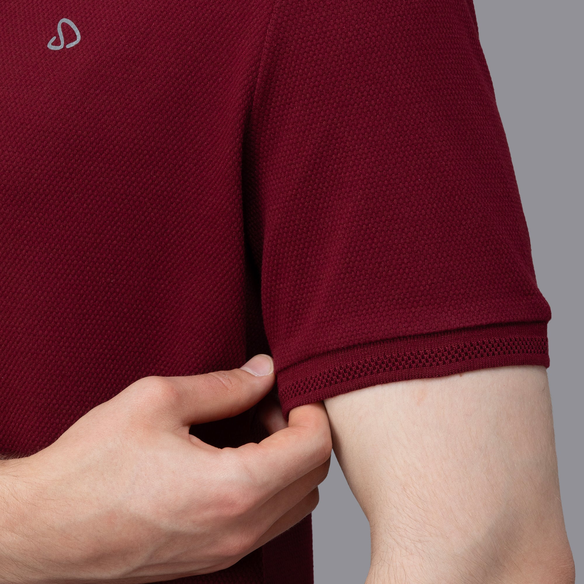 Sporto Men's Anti Wrinkle Popcorn Solid Red Wine Polo T-shirt