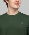 Sporto Men's Hexa-knit Round Neck Full Sleeve Dark Green Sweatshirt