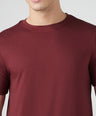 Sporto Men's Fluyid Cotton Round Neck T-shirt - Ruby Red
