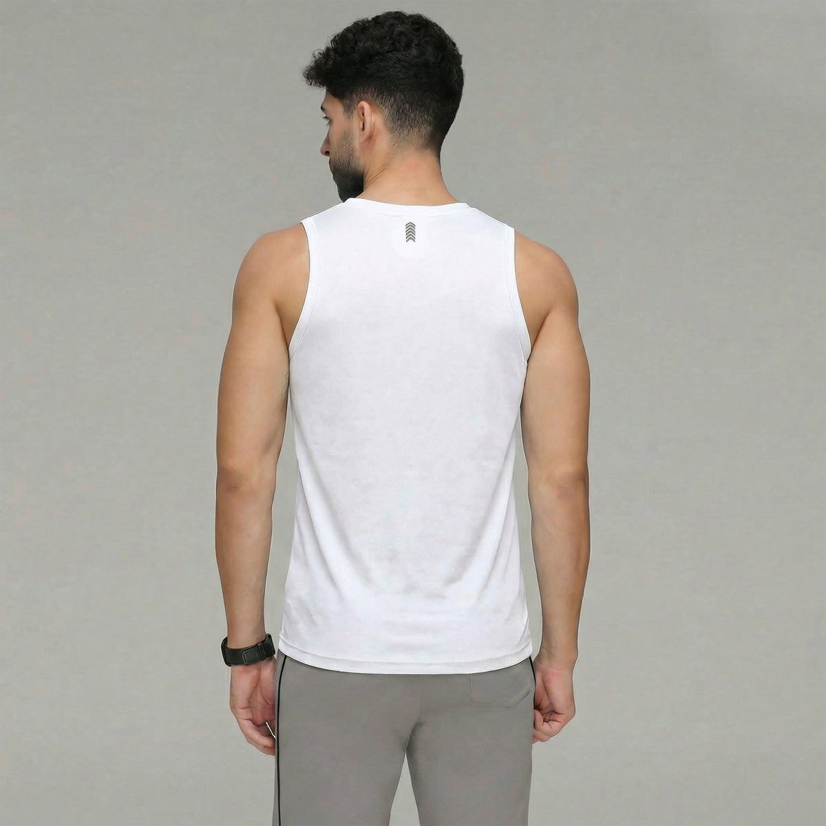 Sporto Men's InstaCool WHT  Solid Muscle Vest Anti odour and Moisture Wicking