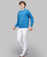 Sporto Men's Ribbed stripe Round Neck Blue Heaven Sweatshirt
