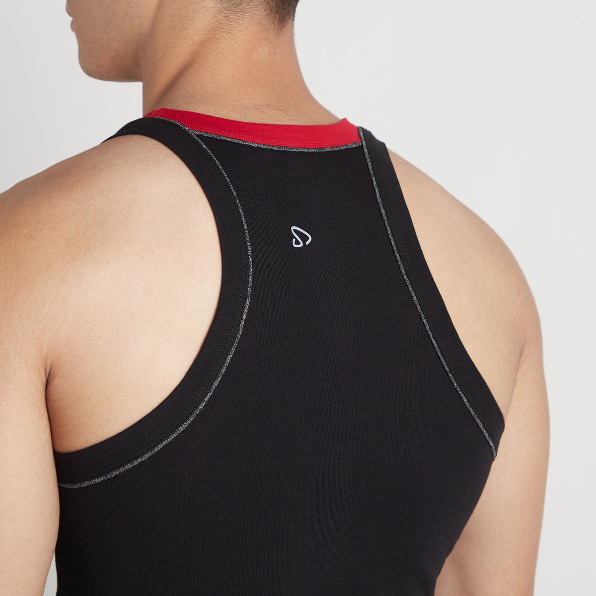 Sporto Men's  Cotton  Gym Vest with  Contrast  Panel Multicolour Pack of 2