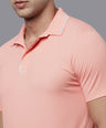 Sporto Men's Anti wrinkle and Light weight Solid  Pink Coral Polo T-shirt