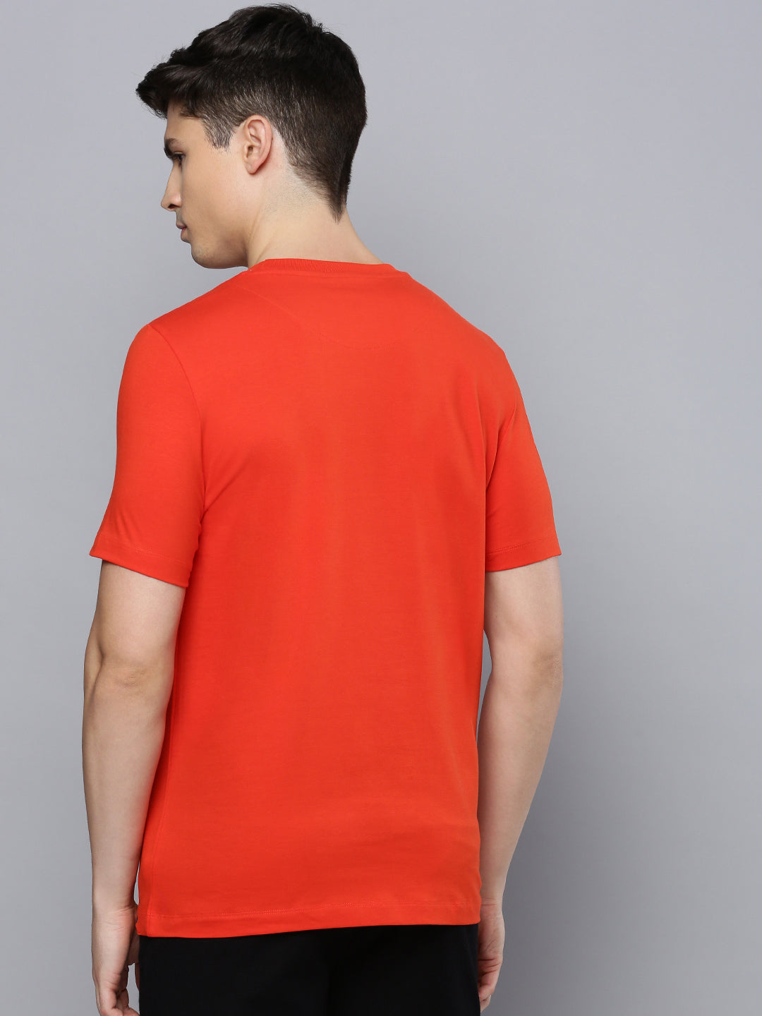 Sporto Men's Fluid Cotton Round Neck T-shirt - Flame