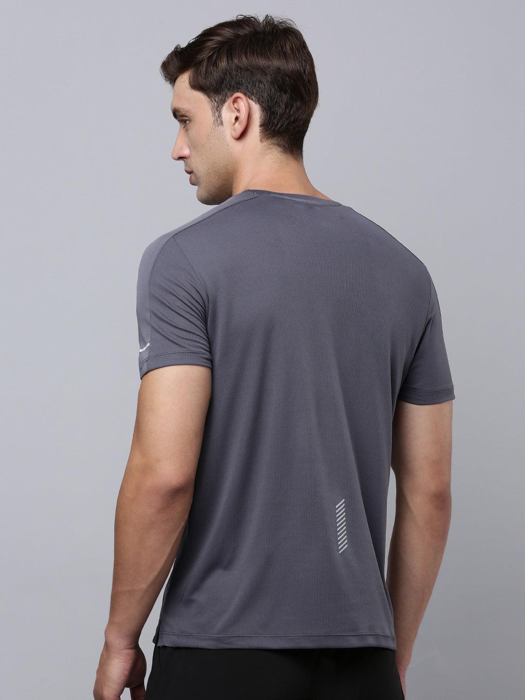 Sporto Men's Insta cool Solid Jersey tee - Charcoal