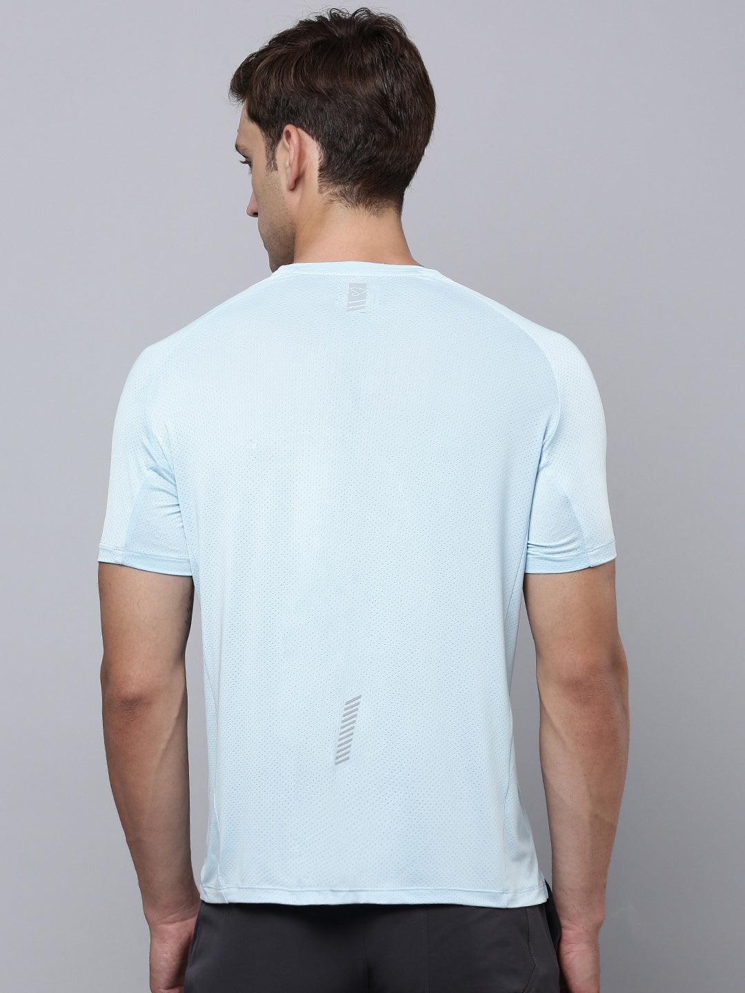 Sporto Men's Instacool Printed Jersey Tee - Light Blue