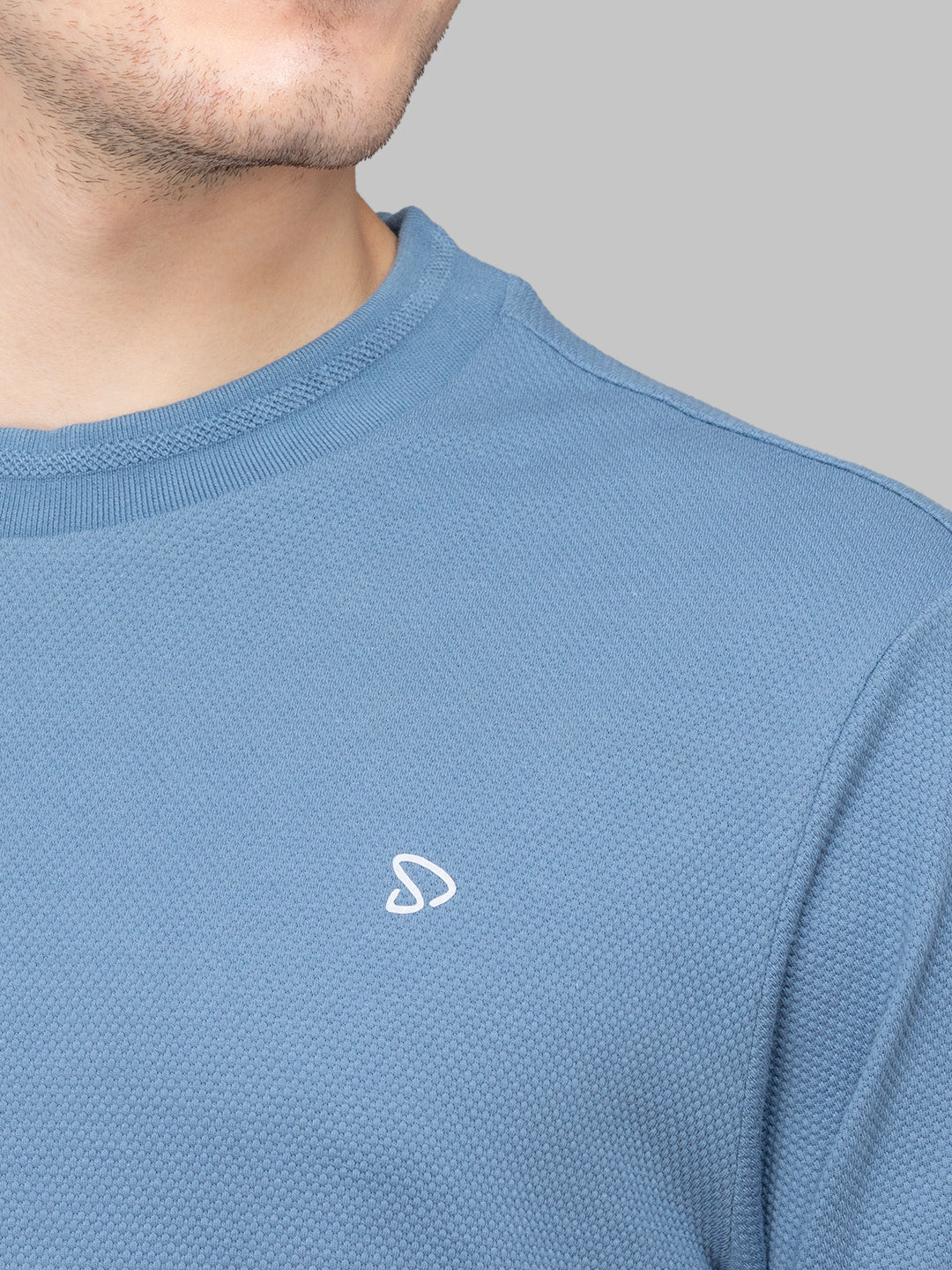 Sporto Men's Hexaknit Fullsleeve  Winterblue T-shirts