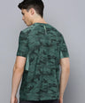 Sporto Men's Insta cool Printed Jersey Tee with Side Mesh - Dark Pista