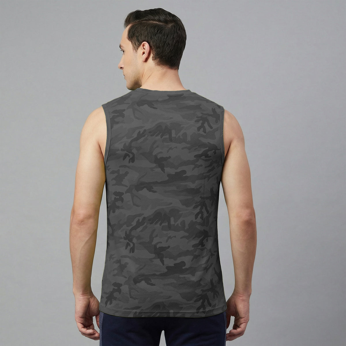 InstaCool Camo Printed side mesh Muscle Vest Anti odour and Moisture Wicking
