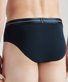 Sporto Metal Brief for Men | Cotton Spandex Mid-Rise Brief with Soft Shiny Waistband | Pack of 4 (Royal Blue, Sky Blue, Blue Slate & Teal)