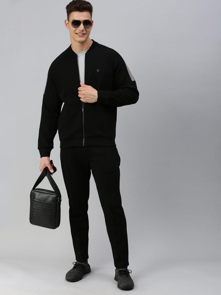 Sporto Men Spacer Jacket and Track Pant Coord Set - Black - Sporto by Macho