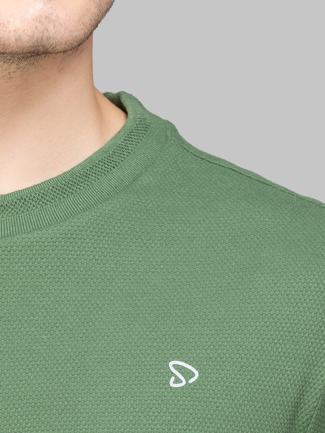 Sporto Men's Hexaknit Fullsleeve Stone Green T-shirts