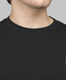 Sporto Men's Hexa-knit Round Neck Full Sleeve Black Sweatshirt