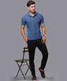 Sporto Men's Anti wrinkle and Light weight Solid  Navy Polo T-shirt