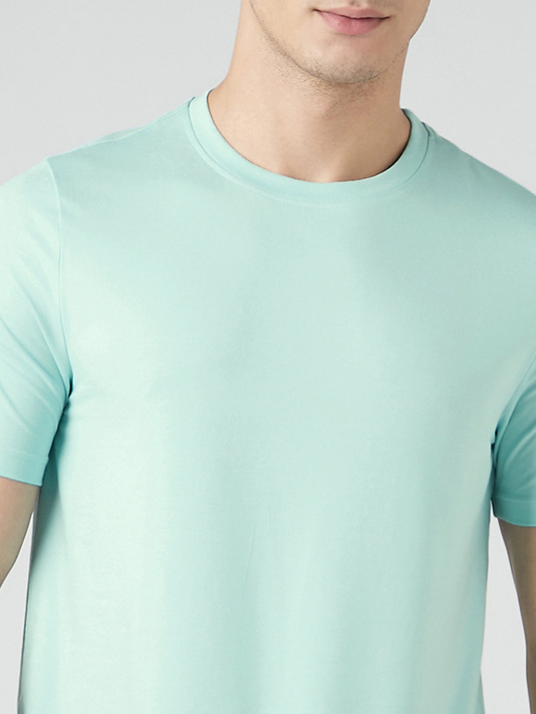 Fluyid Cotton Round Neck T-shirt - Ocean Aqua