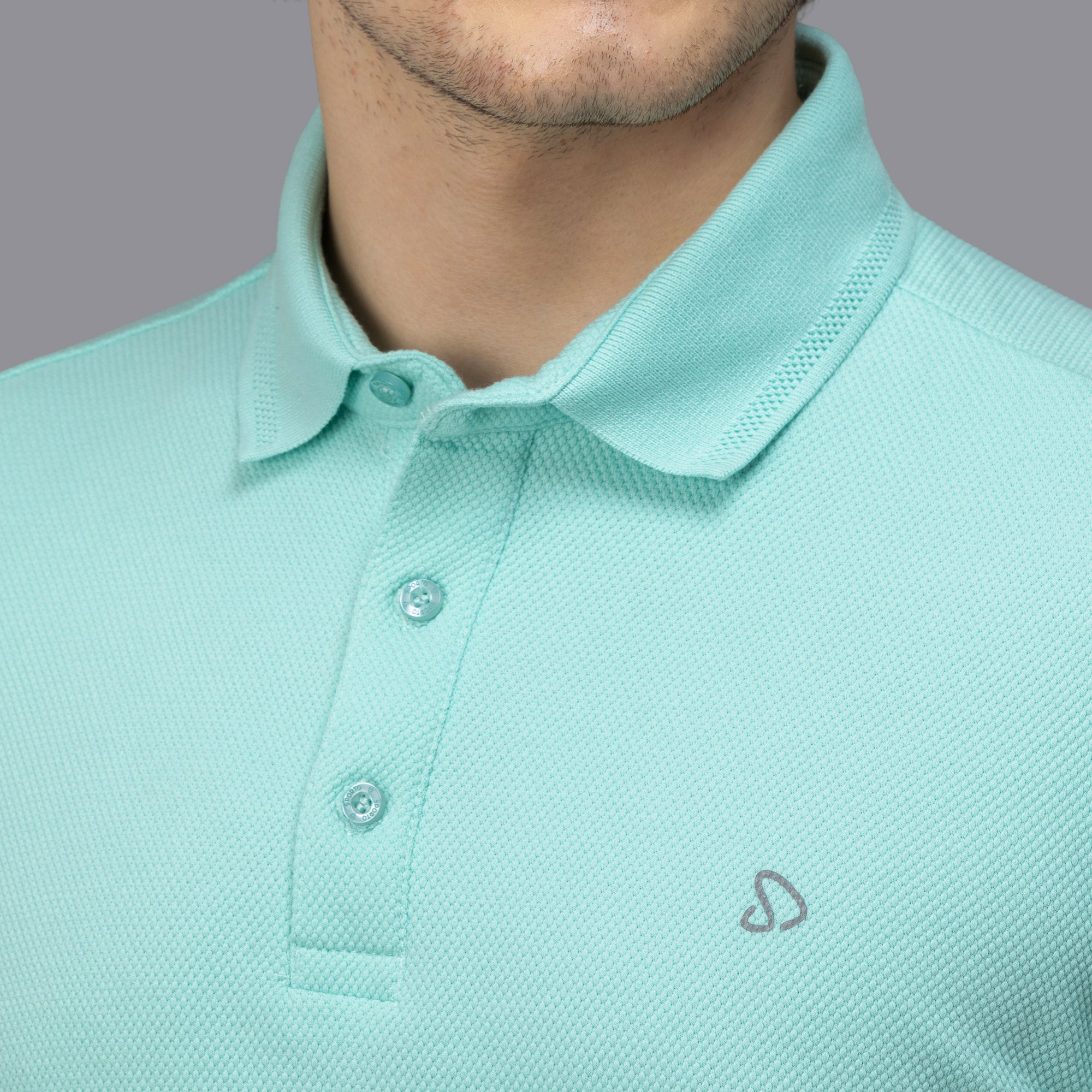 Sporto Men's Anti Wrinkle Popcorn Solid Island Paradise Polo  T-shirt