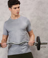 Instacool Printed Round Neck Tee - Grey