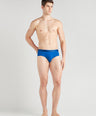 Sporto Metal Brief for Men | Cotton Spandex Mid-Rise Brief with Soft Shiny Waistband | Pack of 4 (Royal Blue, Sky Blue, Blue Slate & Teal)