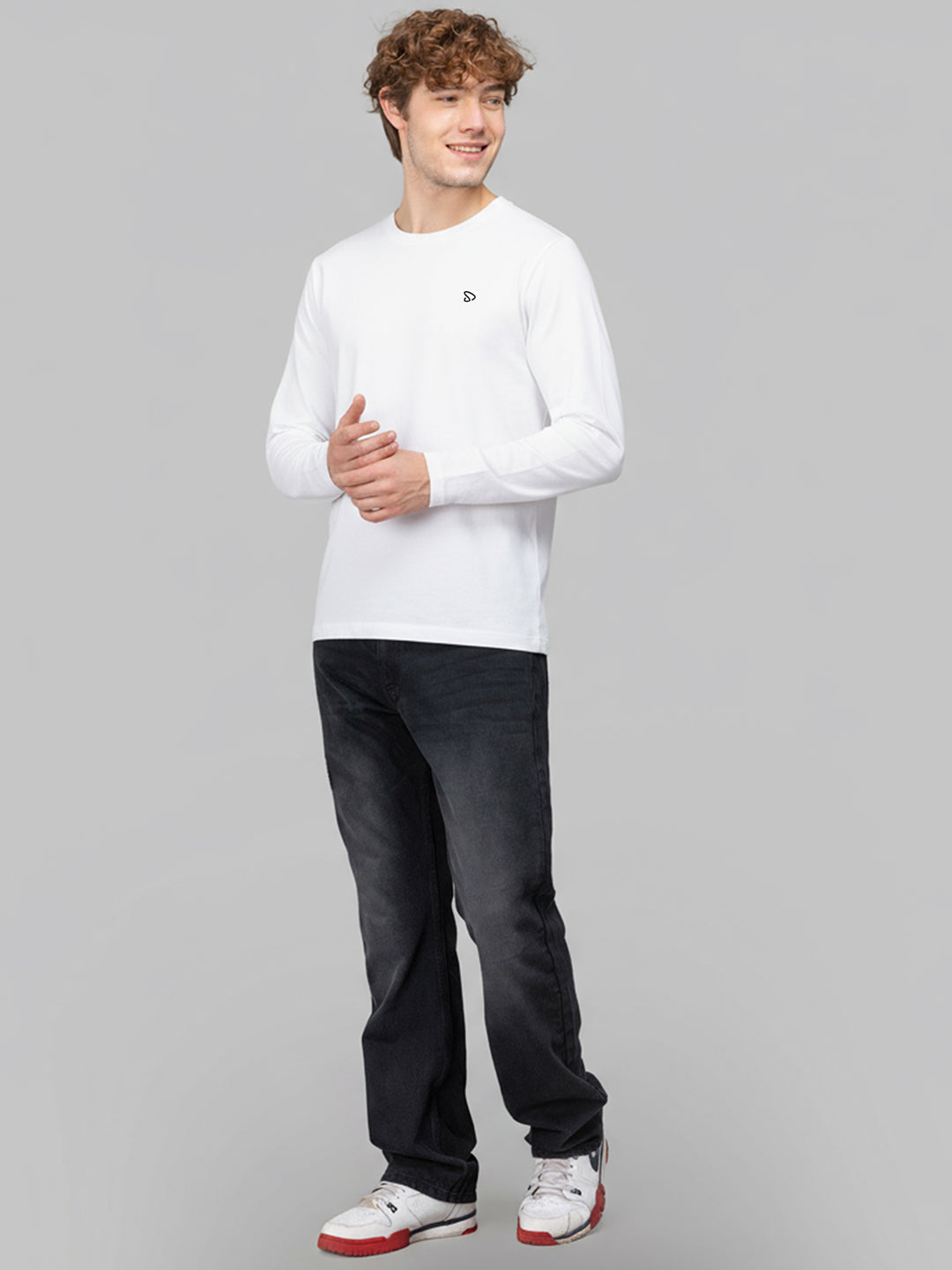 Sporto Men's Hexaknit Fullsleeve White T-shirts